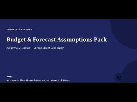 Budget & Forecast Assumptions Pack demo