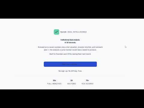 Runrate — Deal Intelligence Web App demo
